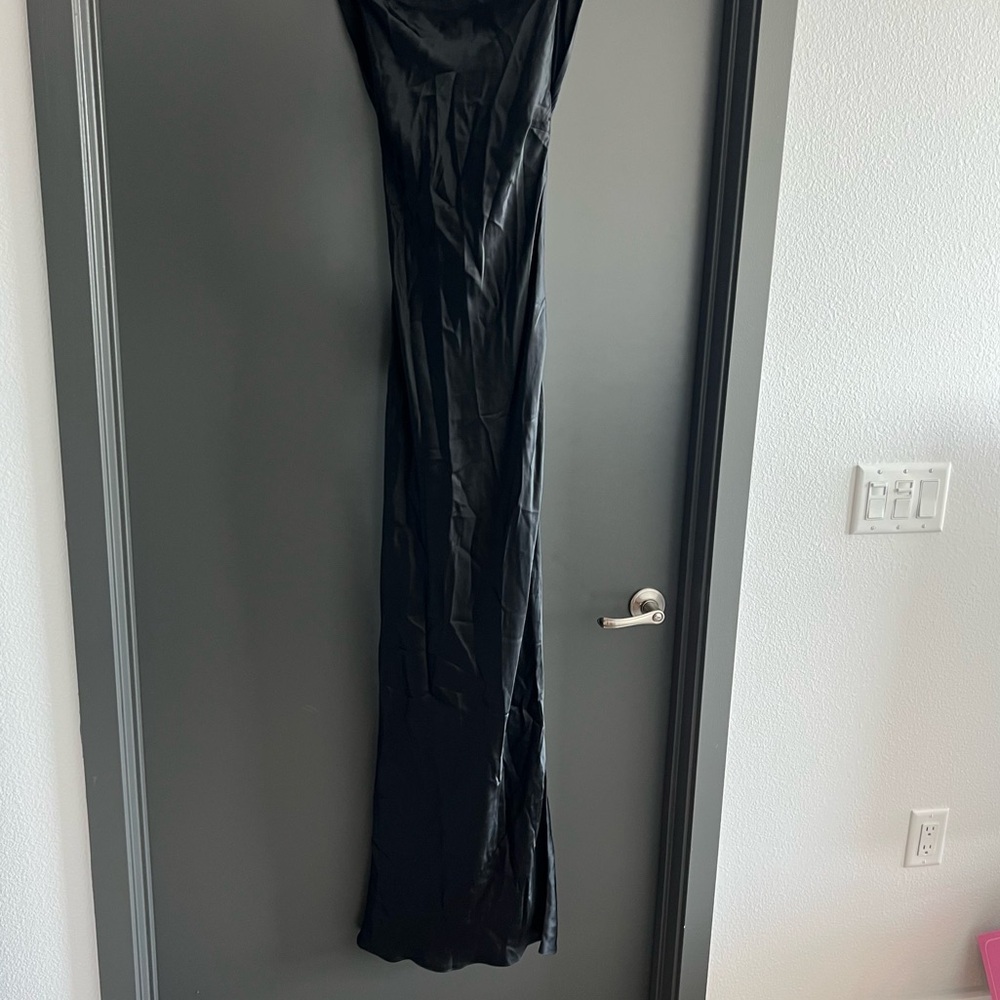 The Bar Pierre Gown maxi dress silk open back in black size 4 - Picture 5 of 16